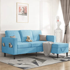 Mjkone Convertible Sectional Sofa Couch, L - Shaped Couch with Storage Ottoman, Couches for Living Room, Living Room Furniture Suitable for Small Space - Apartment/Upstairs Loft/Living Room (Dark Gray)