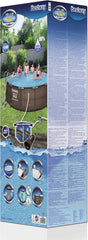 Bestway Power Steel Deluxe Piscine tubulaire ronde avec cadre en acier solide Kit complet Aspect rotin 366 x 100 cm, Marron