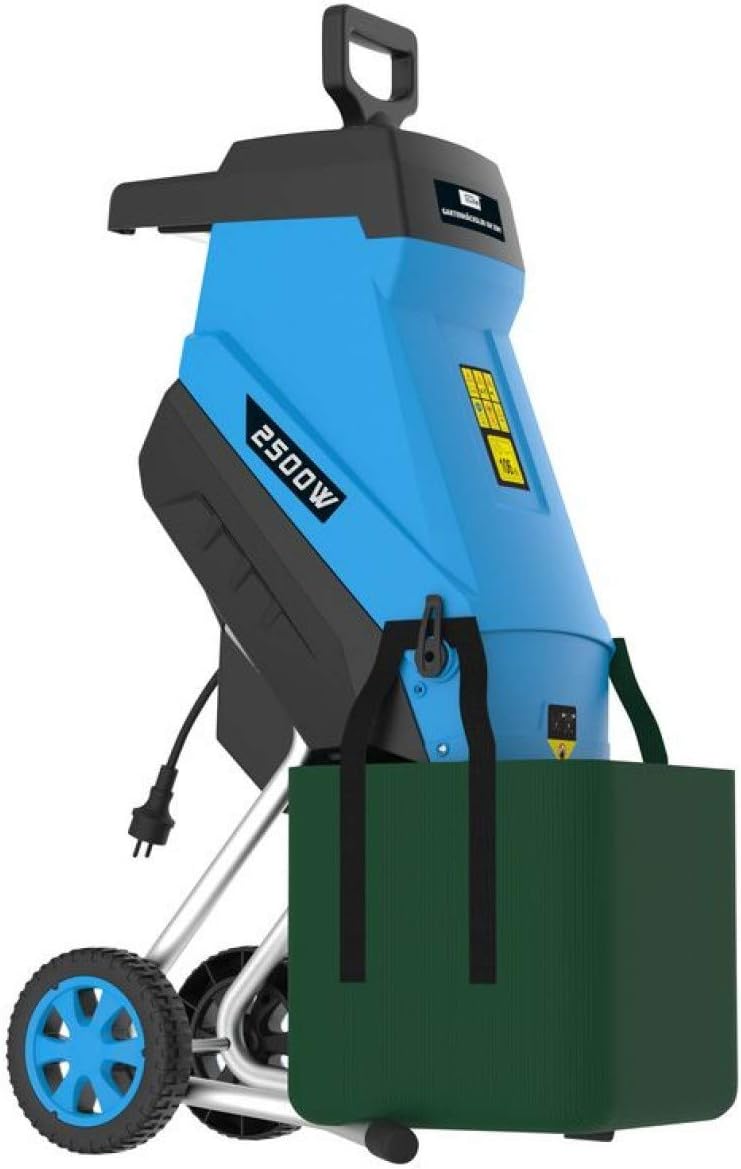 Güde 94372 GH 2501 Hachoir de jardin avec bras de suspension automatique 45 l, Bleu