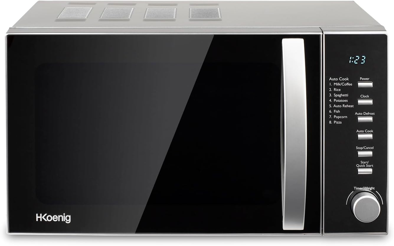 H.Koenig Compact Design Microwave 20L VIO4, Powerful 700W, Turntable 24.5 cm, Multifunction 5 Heating Levels and Defrost Function, Timer up to 30 min, Fast, Worktop
