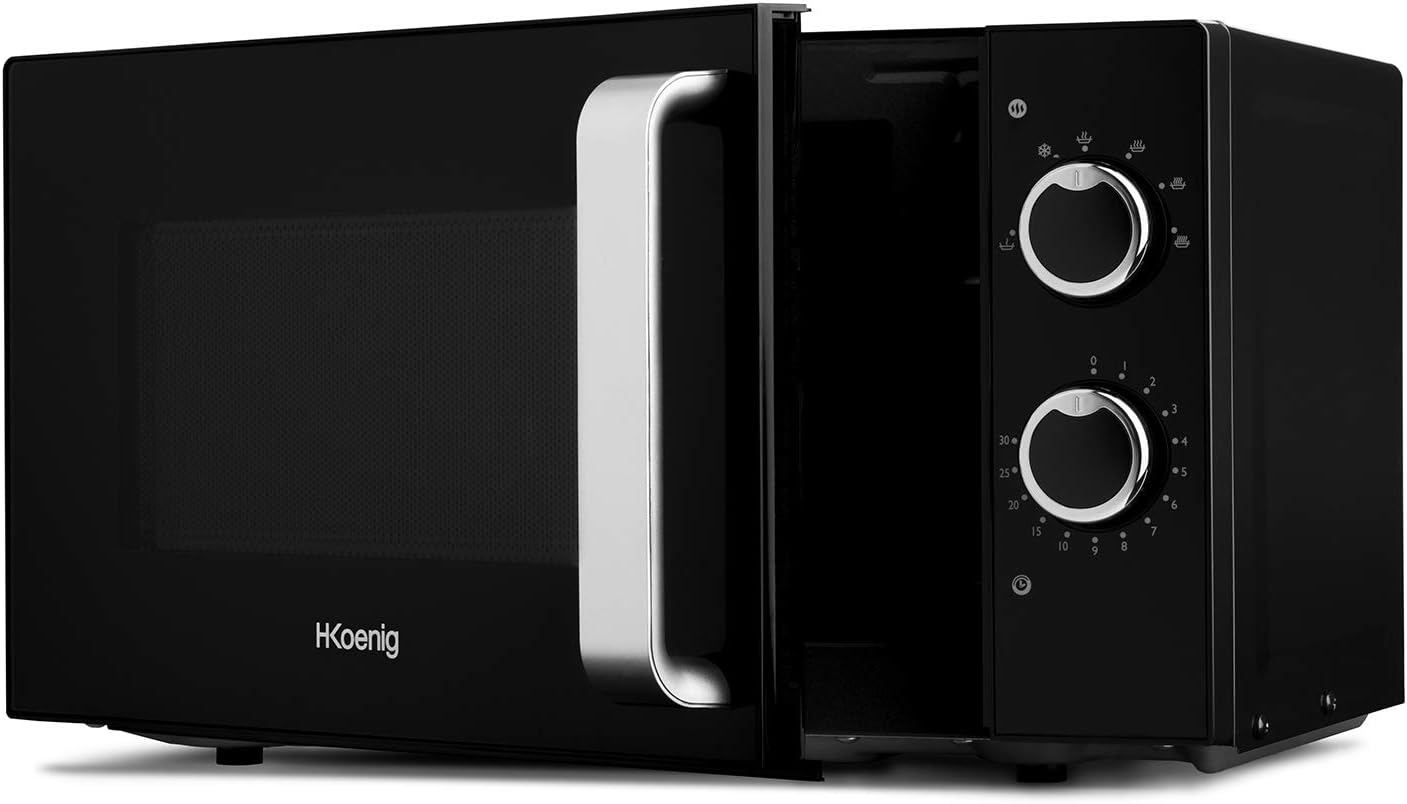 H.Koenig Micro-Ondes Four Grill 2 en 1 VIO9, 25L, Plateau tournant 27cm, 10 modes de cuisson jusqu’à 1000W, Décongélation, Cuisson combinée, écran LCD [Classe énergétique A+]