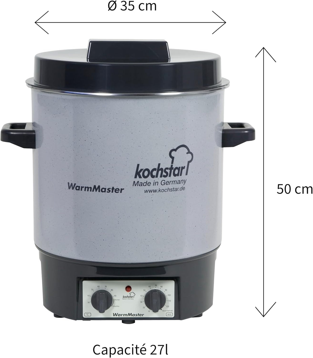 Kochstar K99104035 Electric Sterilizer with Thermostat and Tap 27 Litres 50 x 46.5 x 37 cm Grey