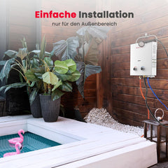 GASLAND AS132 Chauffe-eau instantané au gaz 5 l - 50 mbar - Chauffe-eau GPL - Pour camping-car, camping, douche, lavage de cheval