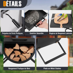 Four  Pizza au Feu de Bois d'Extrieur Housse en Tissu Oxford Pierre  Pizza de 31 cm Pelle  Pizza Grille de Cuisson -