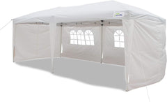 Goutime tonnelle Pliante 3x6,Pop up canopée Gazebo Tente de fête,4 Murs détachables Même Sac à roulettes,abri de Jardin Exterieur,Tente de réception（Blanc）