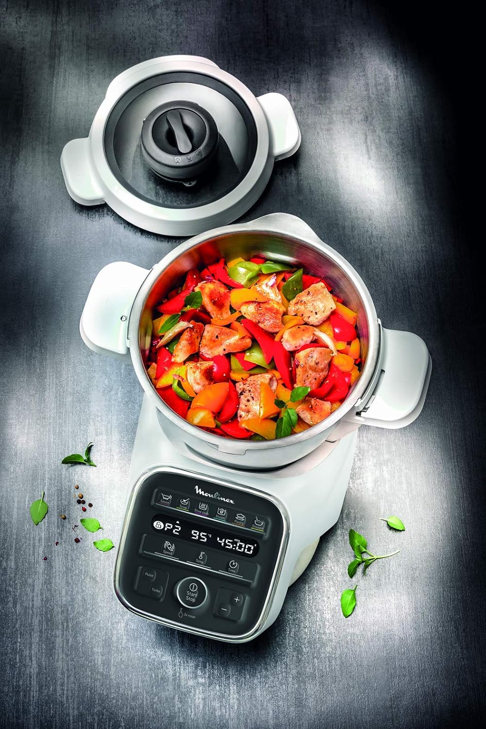 MOULINEX COMPANION XL Multifunctional Robot Cooker Bowl 4.5L 12 Programs Auto Soups Gazpacho Kitchen Robot Mixer Chopper Kneader 1550W HF80CB10