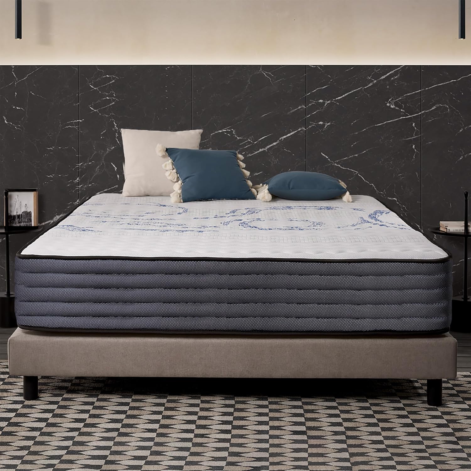 NATURALEX - Matelas PerfectSleep 180x200 - Épais 30 cm - Soutien Mousse à mémoire de Forme - Accueil Blue Latex - Confort Ferme - Respirant - 7 Zones - Réversible - Haute Densité - Fabriqué en Europe