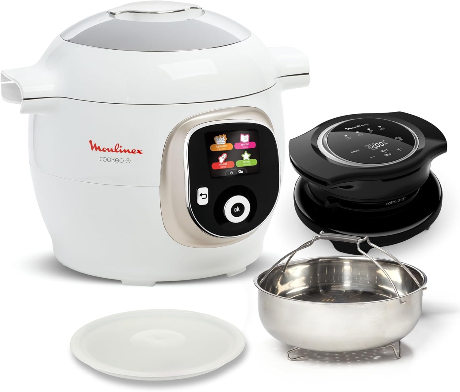 Moulinex Cookeo Mini Smart High Pressure Multicooker, 3L, 2 People, 150 Built-in Recipes, Unattended Cooking, Step-by-Step Guide, Compact, Moulinex App CE880410