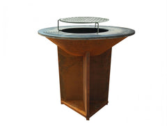 Grand barbecue avec plaque d'acier de 100 cm -