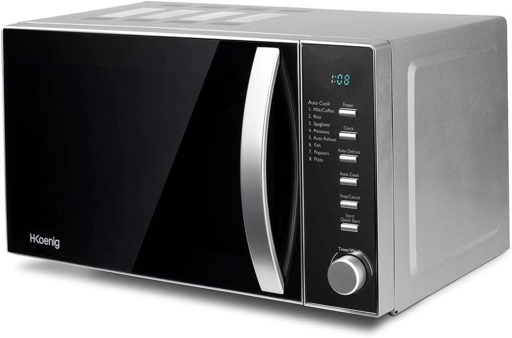H.Koenig Micro-Ondes Four Grill 2 en 1 VIO9, 25L, Plateau tournant 27cm, 10 modes de cuisson jusqu’à 1000W, Décongélation, Cuisson combinée, écran LCD [Classe énergétique A+]