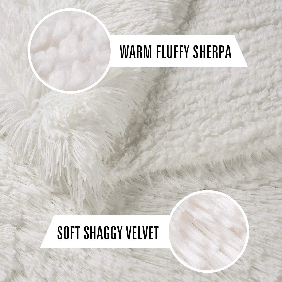 Junovo Super Soft Throw Blanket for Bed, Fluffy Cozy Plush Light Blanket, Washable Warm Furry Throw Blanket for Couch Sofa Chair Home Decor, 50"x60", Cream White
